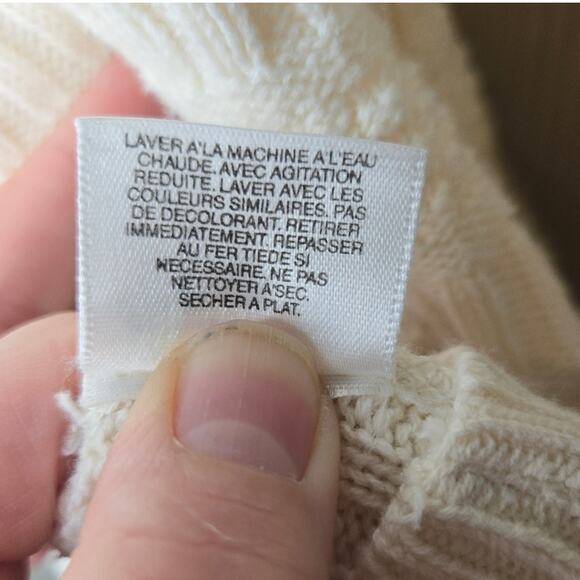 Elisabeth by Liz Claiborne, Size 2 – Ivory Cotton Cable Knit Sweater [0216] - Picture 7 of 9